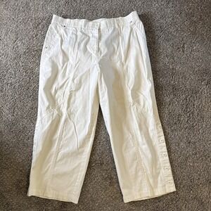 Multiples Women's Cropped Casual Pants White Size 14‎